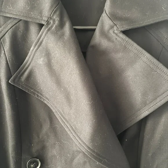 Linda Allard Ellen Tracy Black, Double Breasted Crop Peacoat Style Jacket - Picture 7 of 11